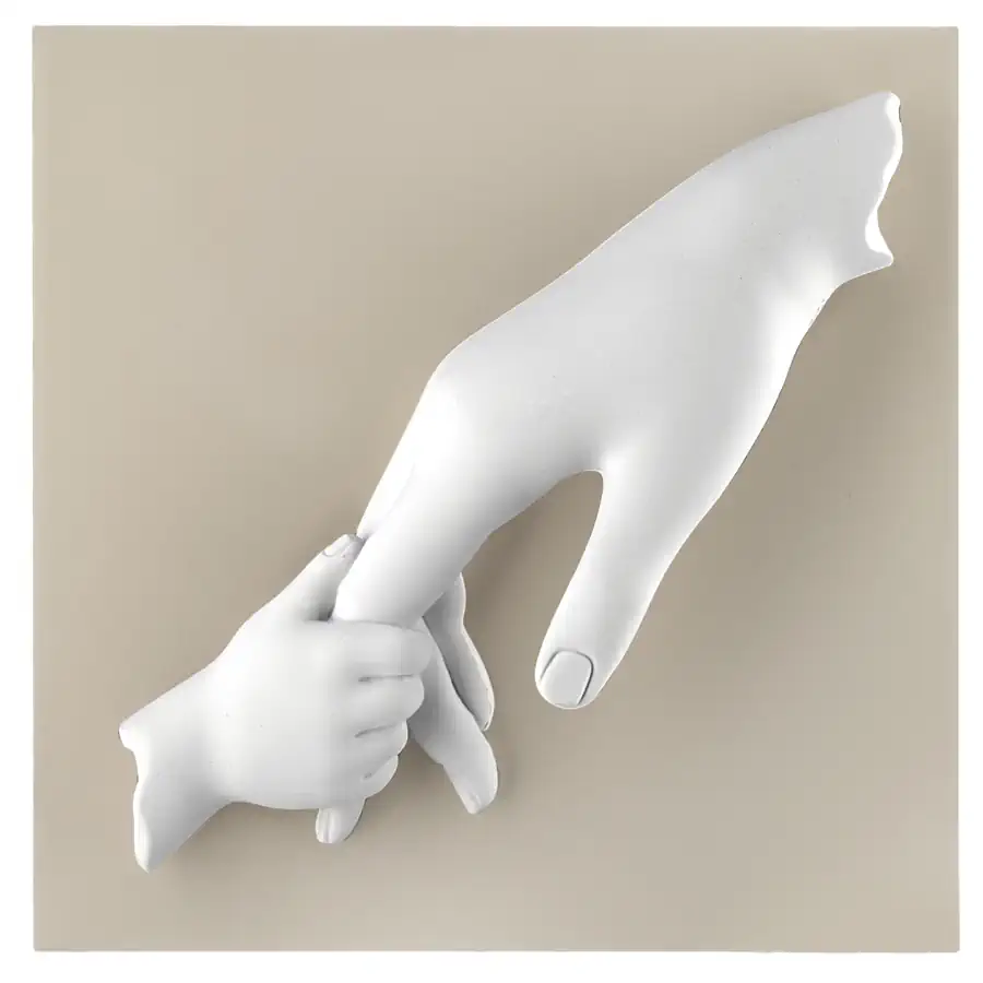 Bongelli placca battesimo mani mamma 15x15 nocciola ME2740 N