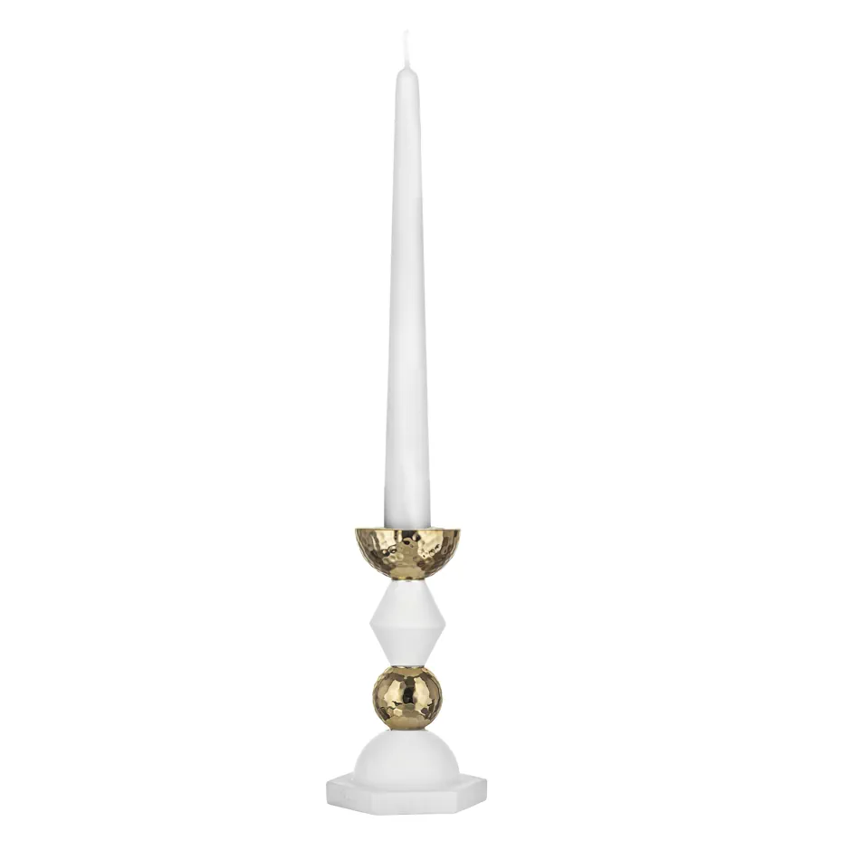 Bongelli portacandele liberty h15 bianco oro ME2674 1BOR