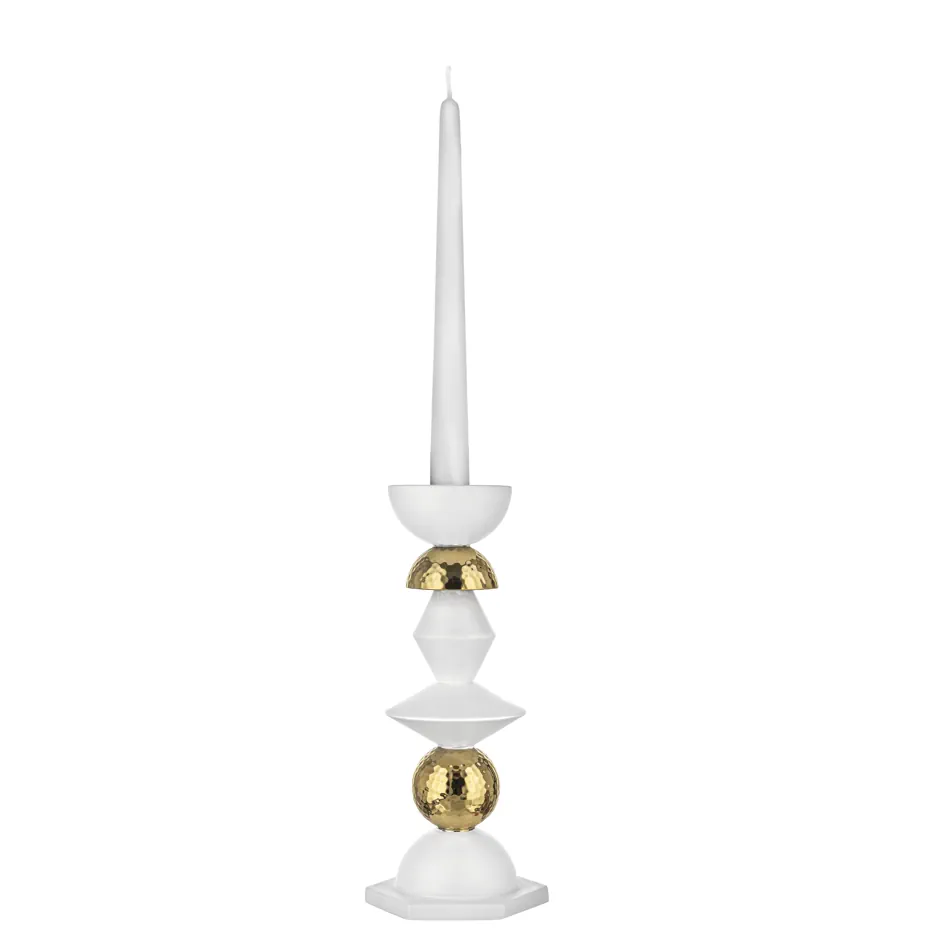 Bongelli portacandele liberty h27 bianco oro ME2674 2BOR