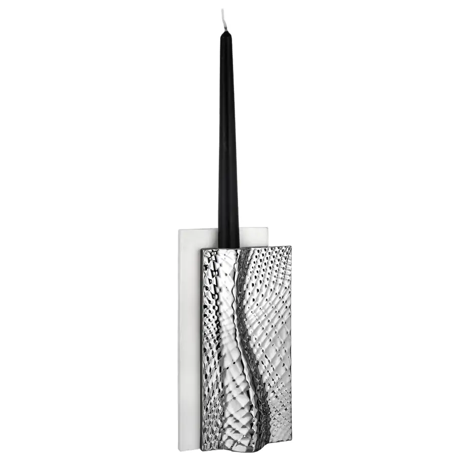 Bongelli portacandele ophis h22 bianco argento ME2671 BAG