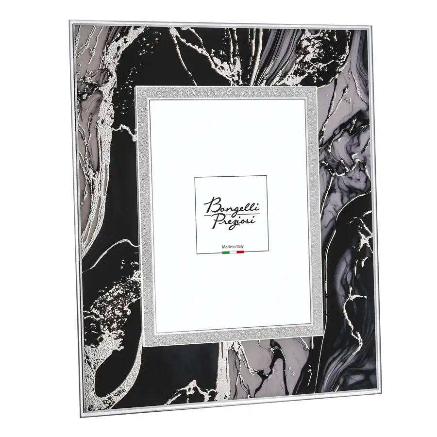 Bongelli portafoto vetro marmo argento 13x8 CR420 AG