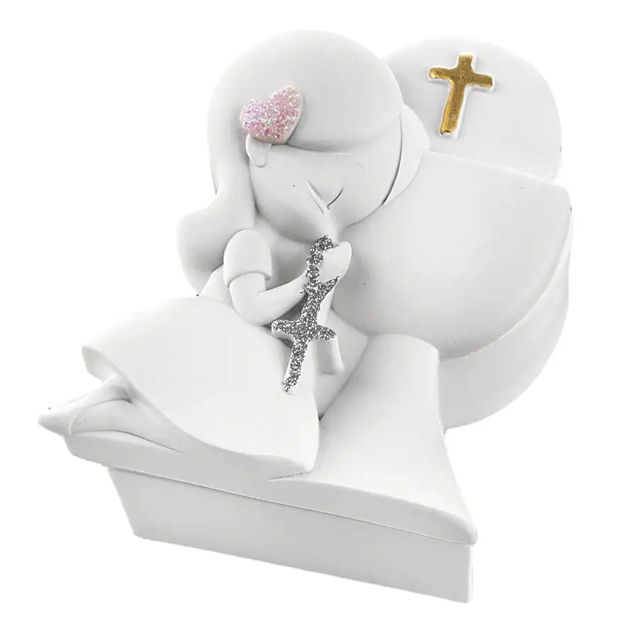 Bongelli scatolina comunione bimba 8x6 bianca ME2746