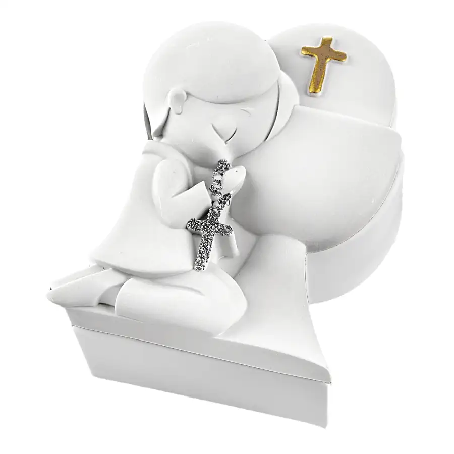 Bongelli scatolina comunione bimbo 8x6 bianca ME2745