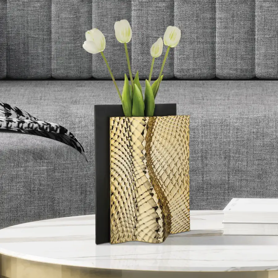 Bongelli vaso ophis h.30 nero oro ME2668 NOR