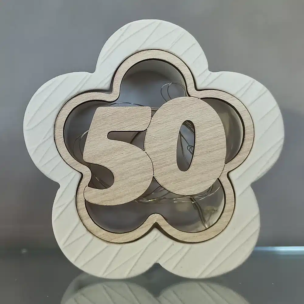 Dolcicose aysha lampada fiore 10x10 50° anniversario NG26465