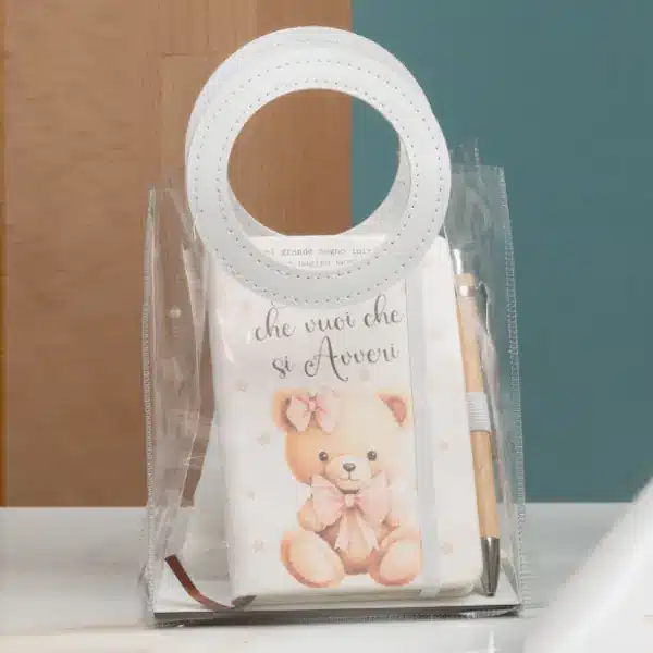 Dolcicose book+penna+sacchetto+bag orso rosa NG26355