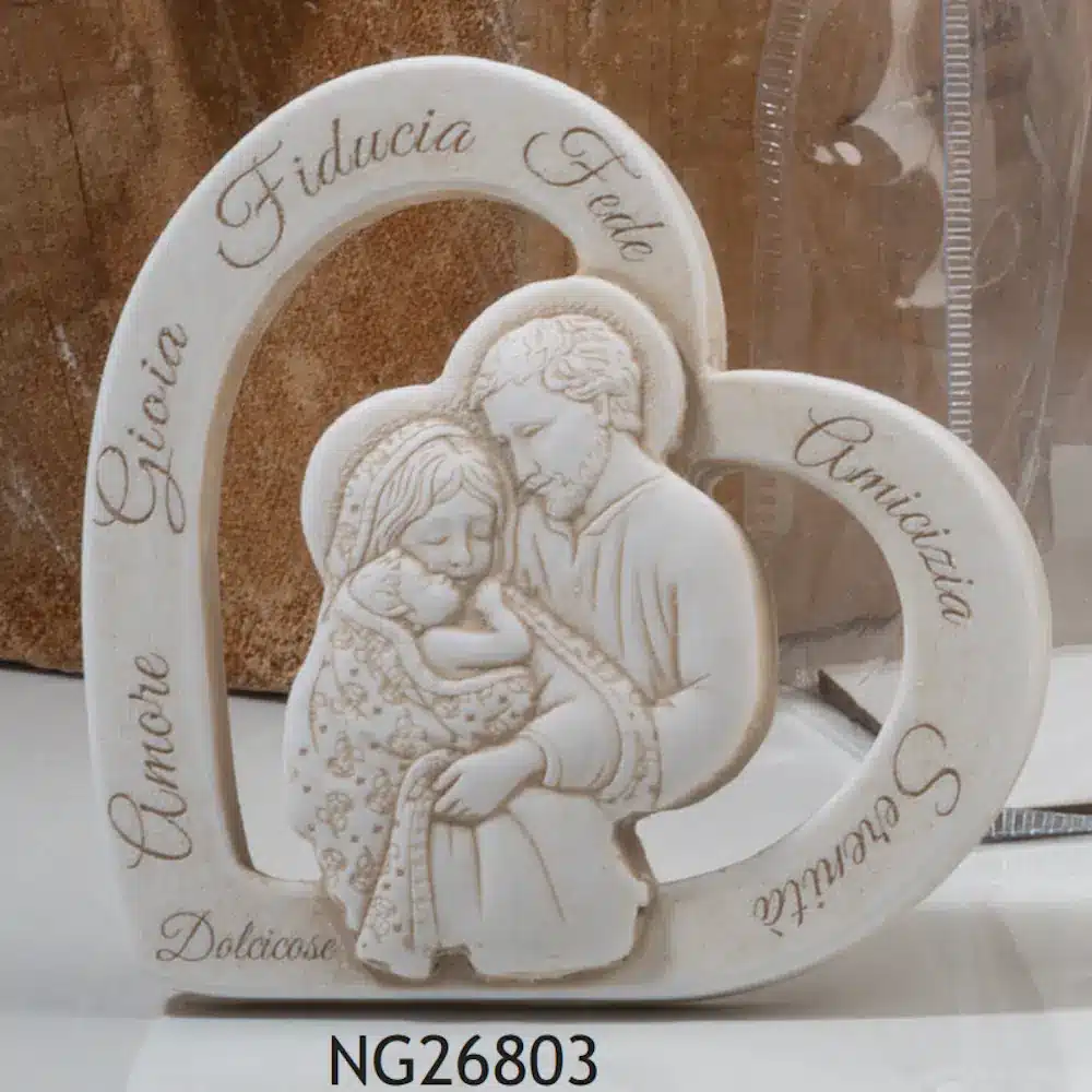 Dolcicose carrara pietra cuore 9.5x9.5 sacra famiglia NG26803