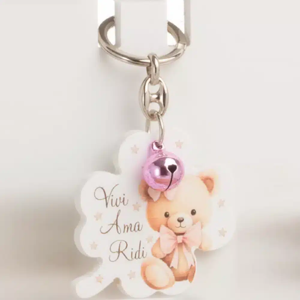 Dolcicose quadrifogli portachiavi orso rosa NG26873