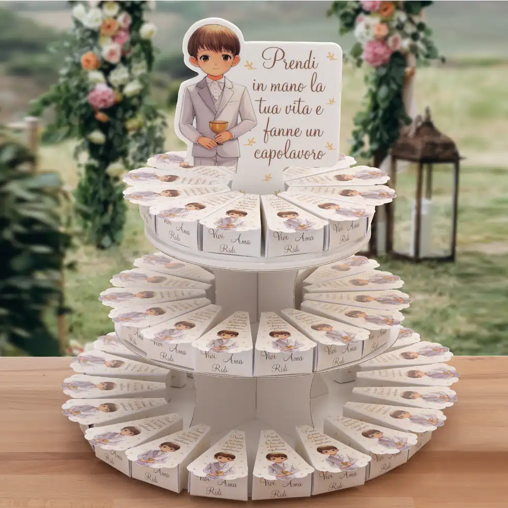 Dolcicose torta con 48 fette comunione maschio NG26674