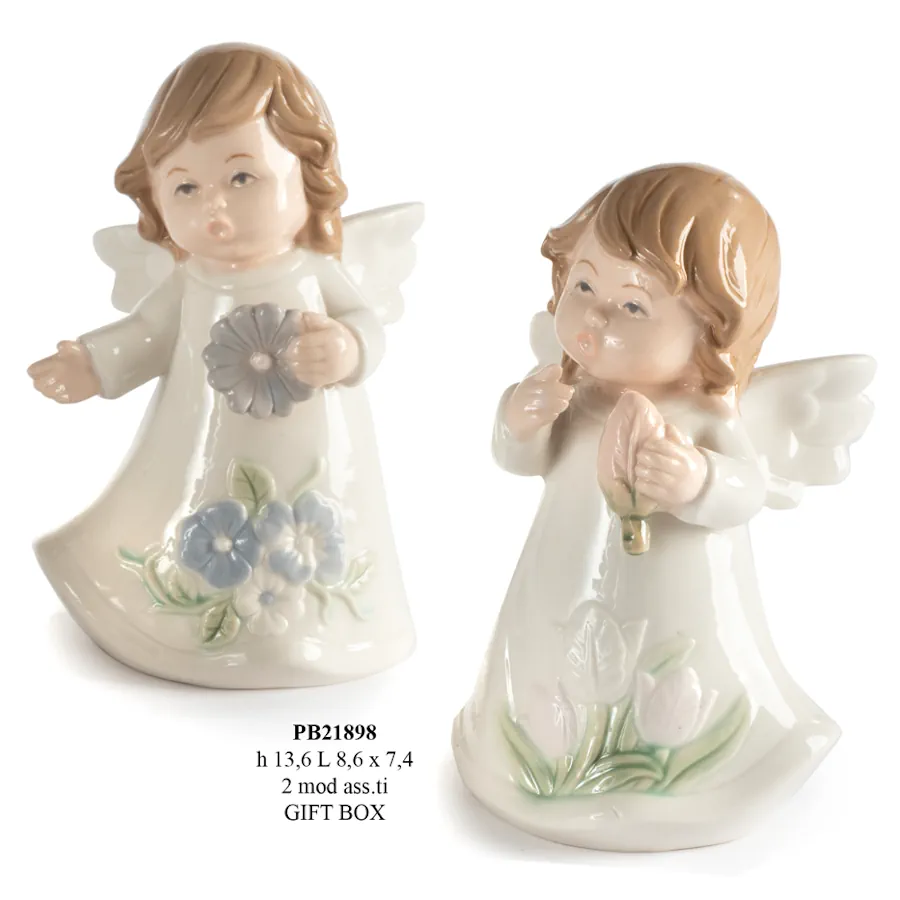 Paben angelo con fiore 13.6 cm porcellana PB21898