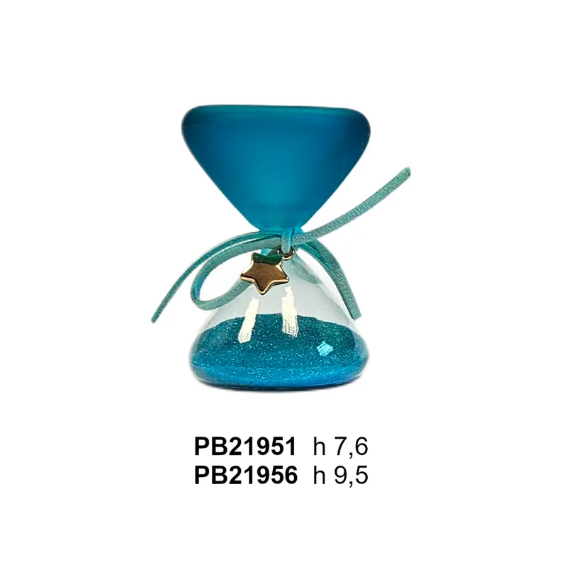 Paben clessidra azzurra satinata stella oro 9.5 cm PB21956