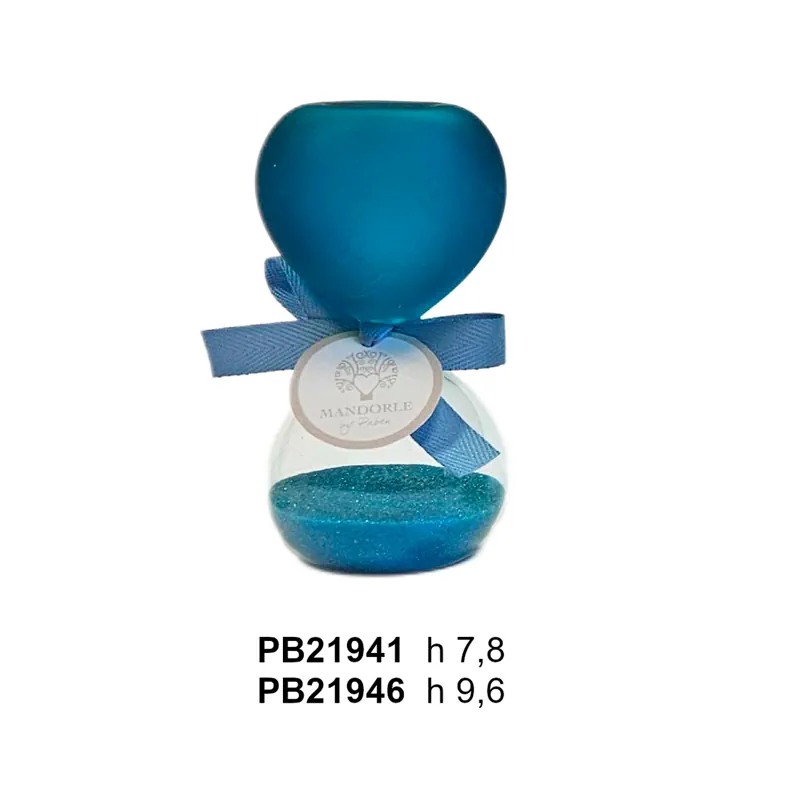 Paben clessidra azzurra satinata vetro 9.8 cm PB21946