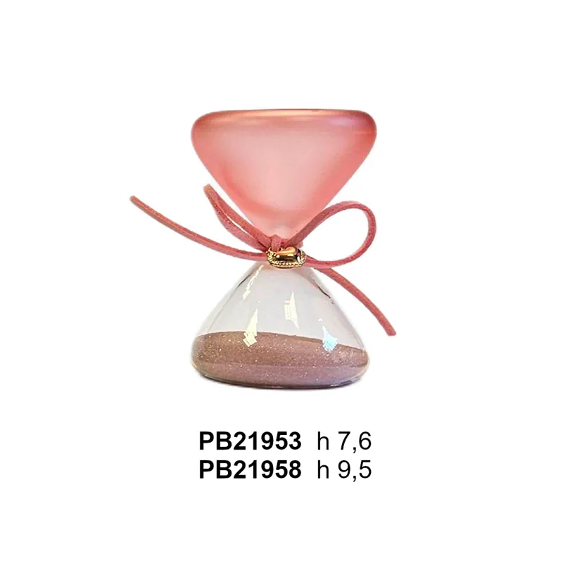 Paben clessidra rosa satinata cuore oro 7.5 cm PB21953