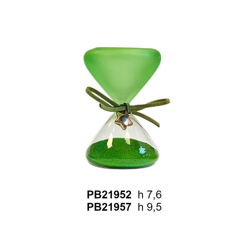 Paben clessidra verde satinata stella oro 9.5 cm PB21957