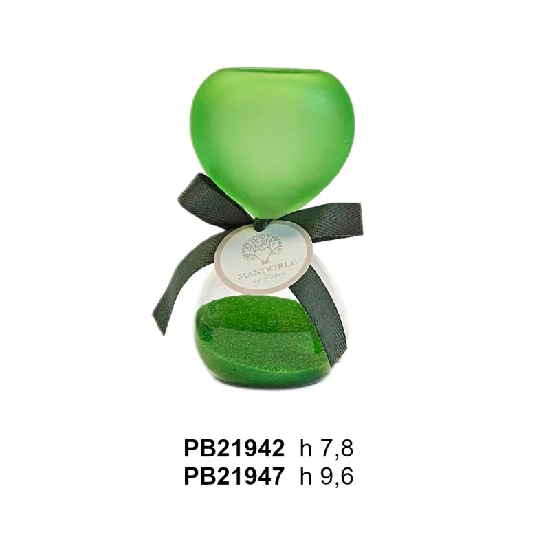 Paben clessidra verde satinata vetro 8 cm PB21942