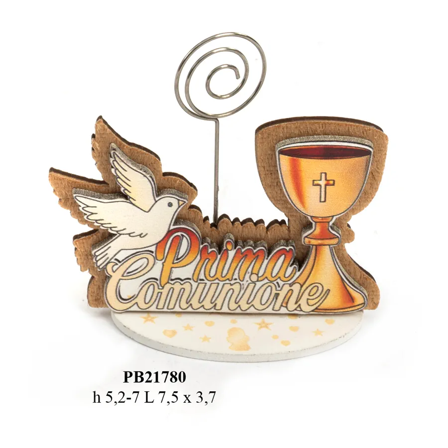Paben clip portafoto prima comunione 7 cm legno PB21780