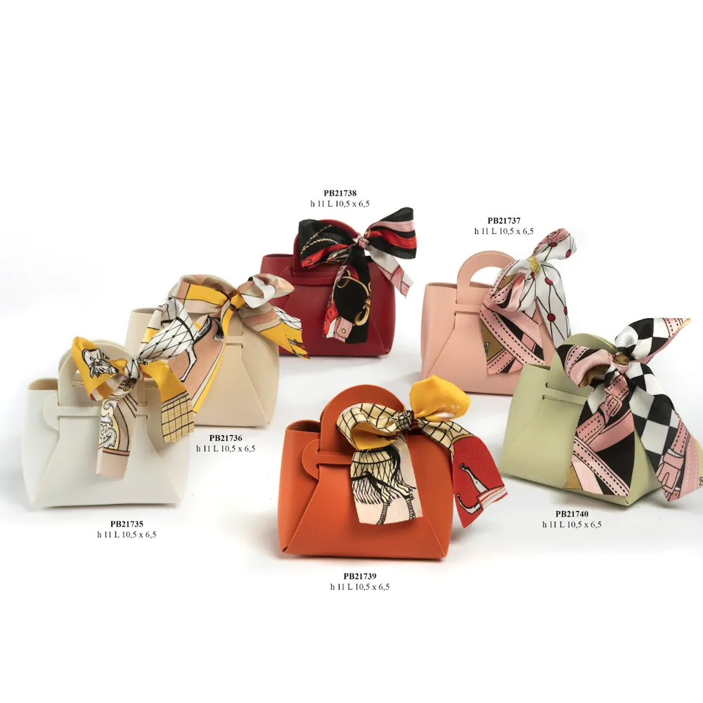 Paben contenitore x confetti borsetta rossa con fiocco 11 cm PB21738