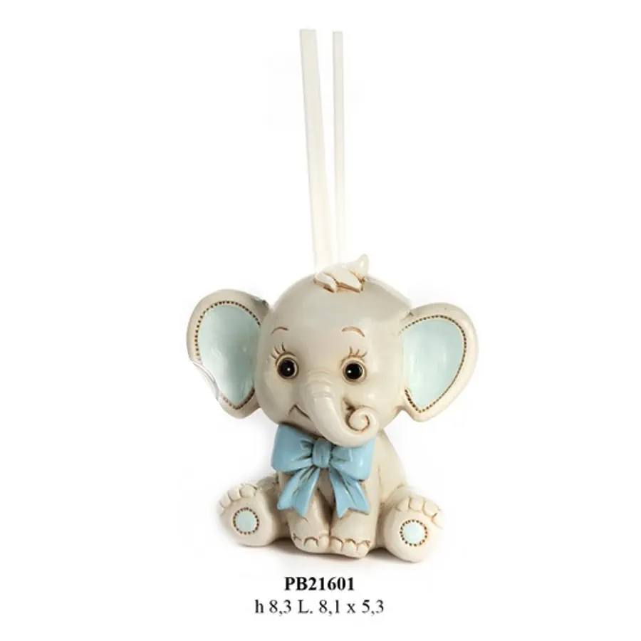 Paben diffondiprofumo elefantino seduto con fiocco celeste PB21601