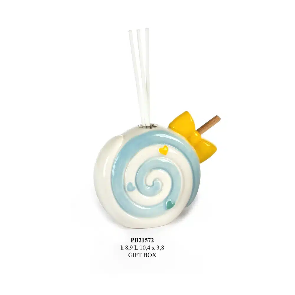 Paben diffondiprofumo lecca lecca celeste in porcellana 8.9 cm PB21572