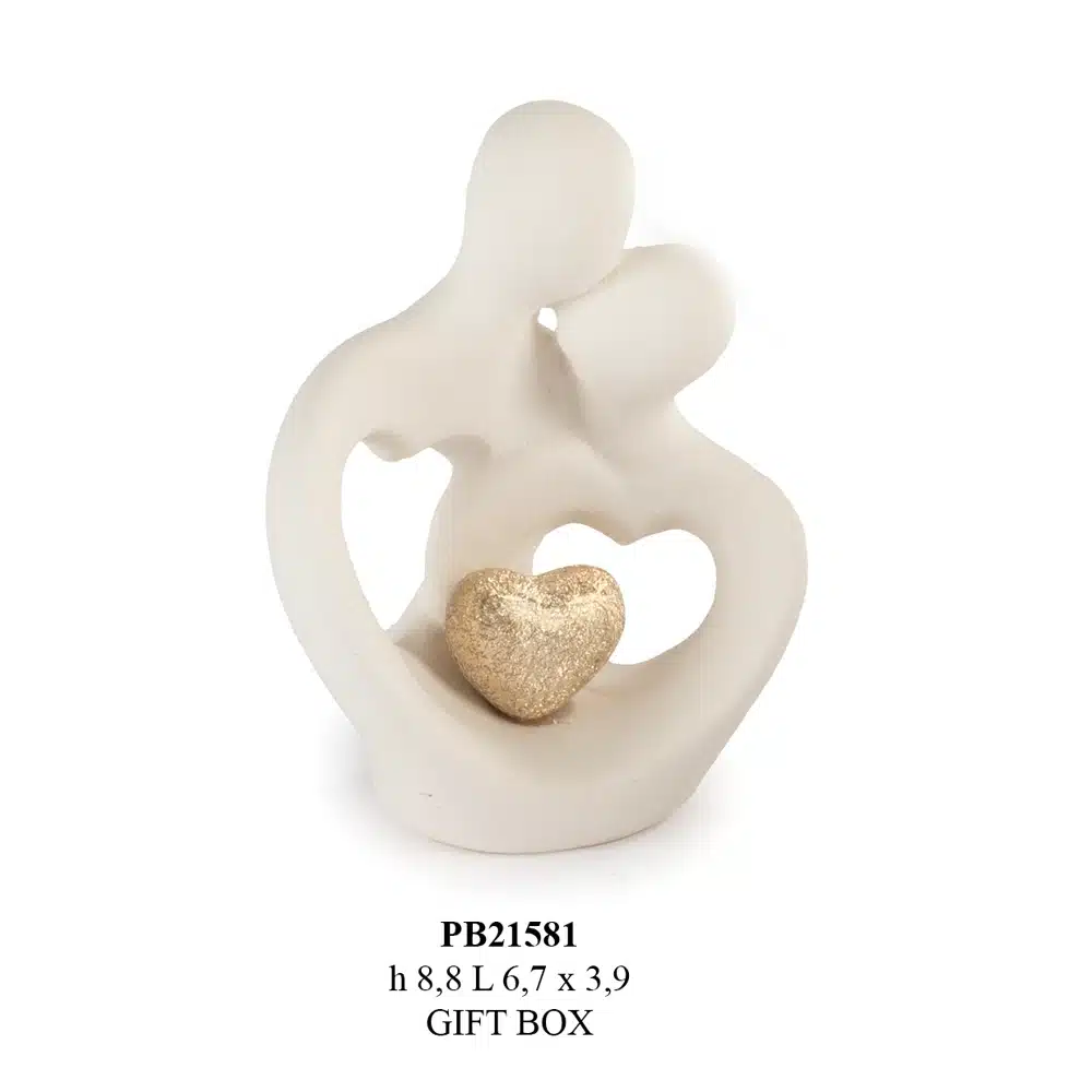 Paben gruppo innamorati mezzobusto con cuore 8.8 cm PB21581