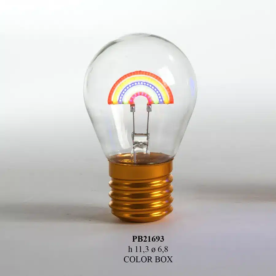 Paben lampadina led ricaricabile con arcobaleno 11.3 cm PB21693
