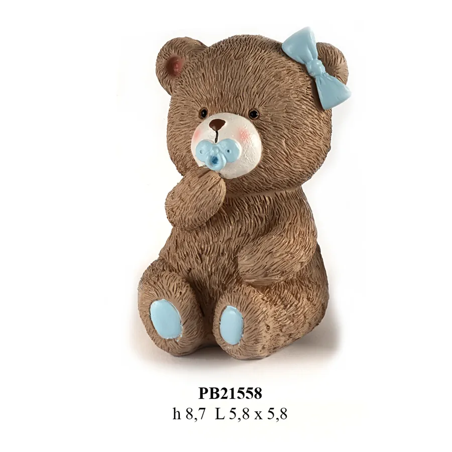 Paben orsetto seduto con ciuccio celeste 8.7 cm PB21558