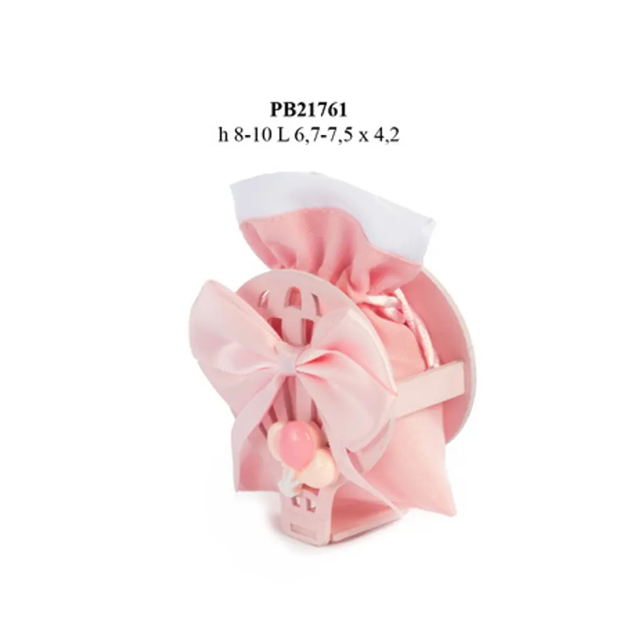 Paben porta sacchetto confetti mongolfiera palloncino rosa PB21761