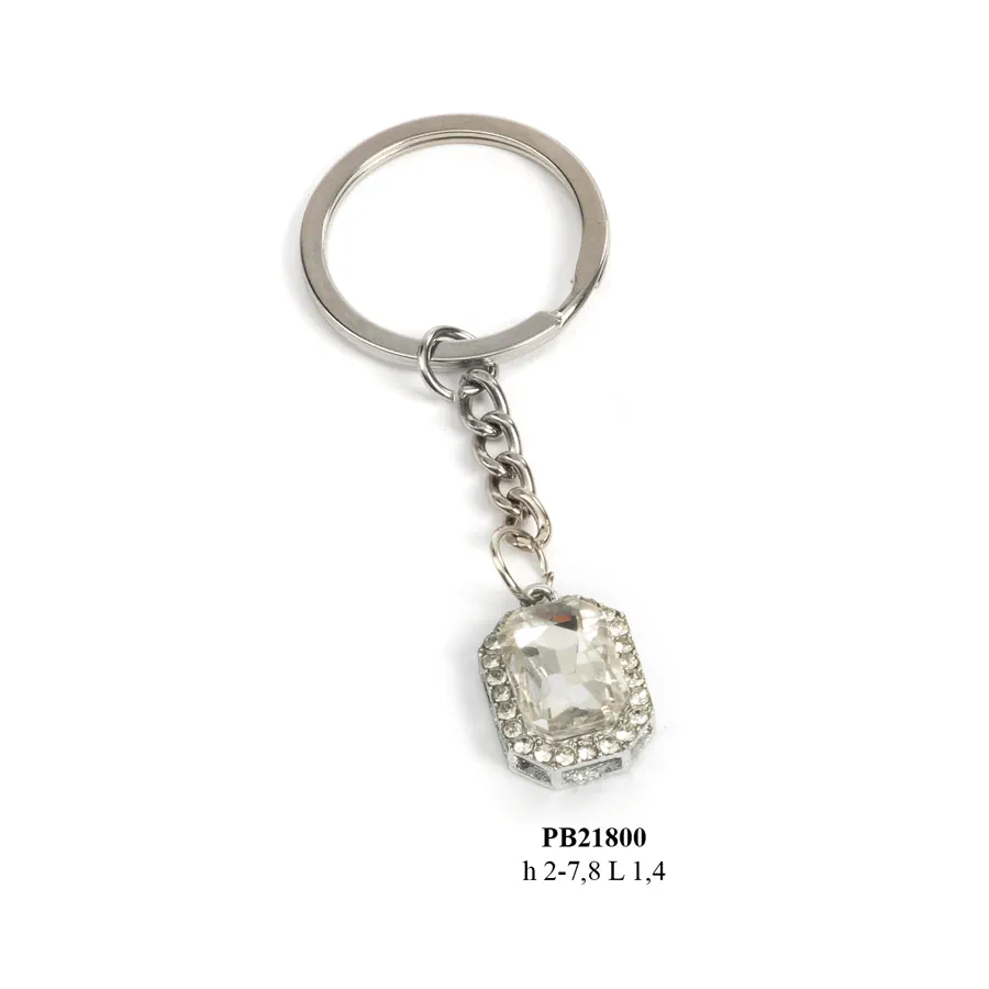 Paben portachiavi con pietra bianca 2 cm PB21800