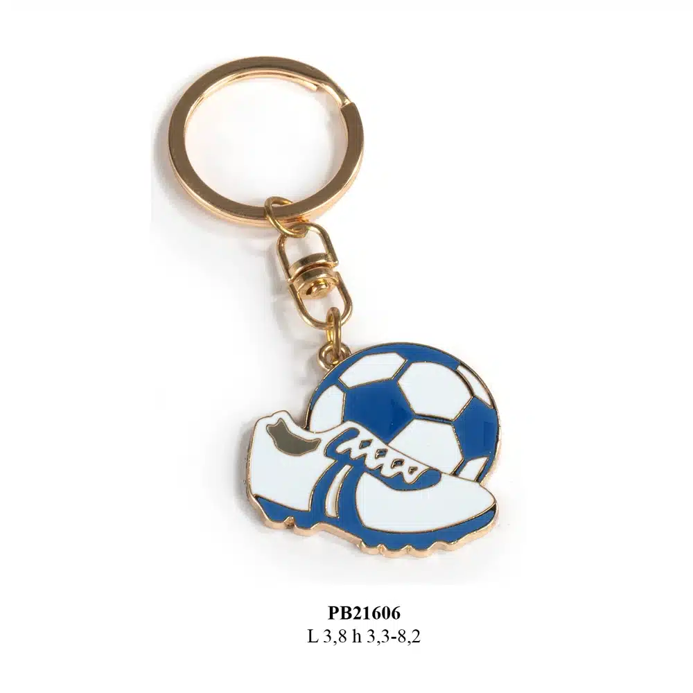 Paben portachiavi pallone e scarpa da calcio bianco blu PB21606