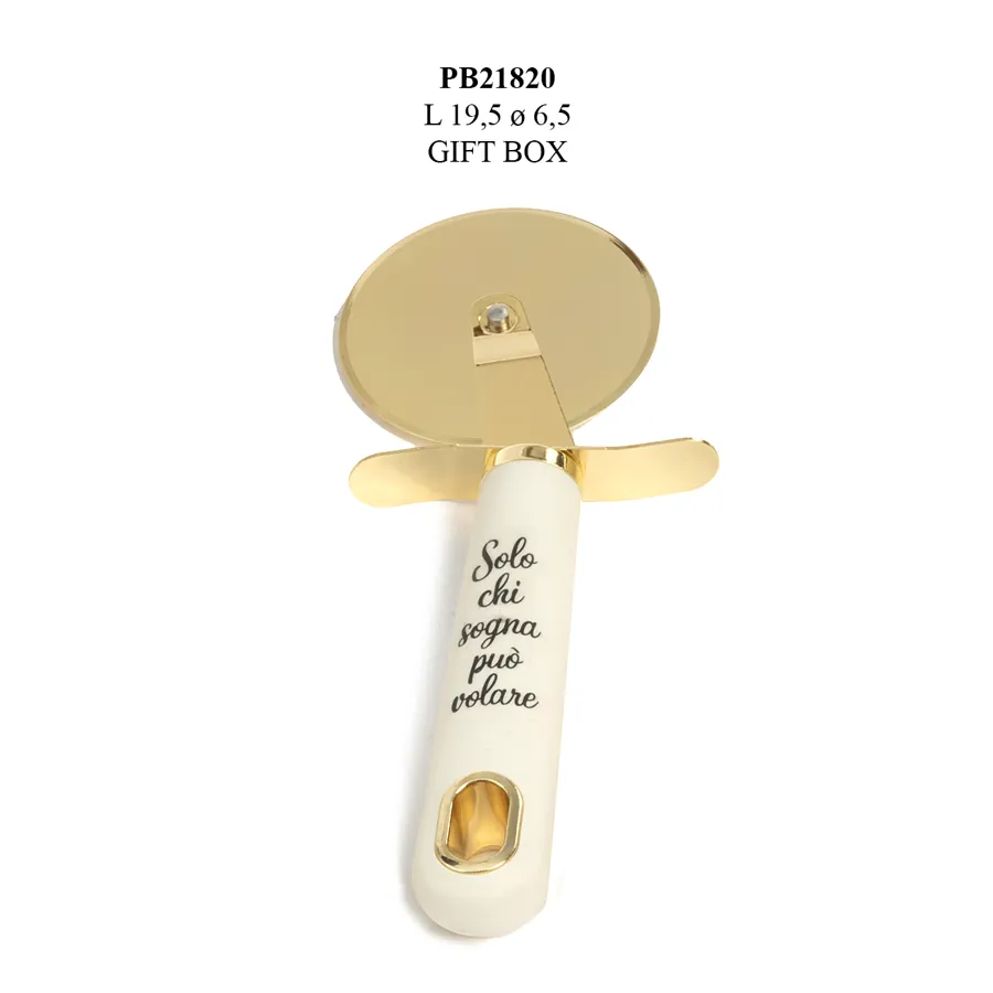 Paben rotella per pizza color oro bianca cm 19.5 PB21820
