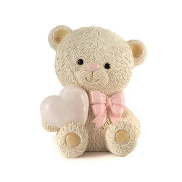 Paben salvadanaio orsetto con cuore rosa cm 9.8 PB21848