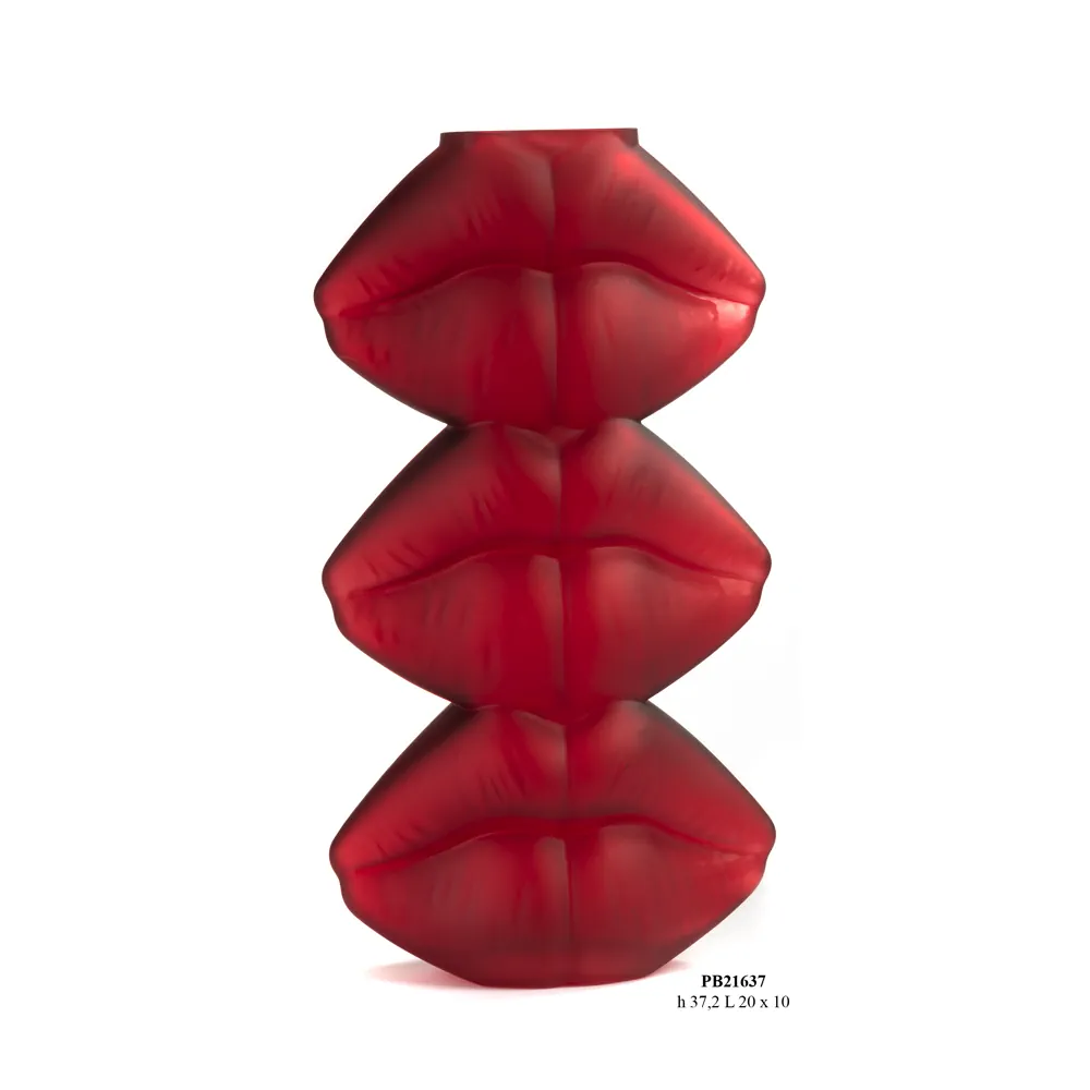 Paben vaso in vetro a forma di 3 bocche sovrapposte 37.2 cm PB21637