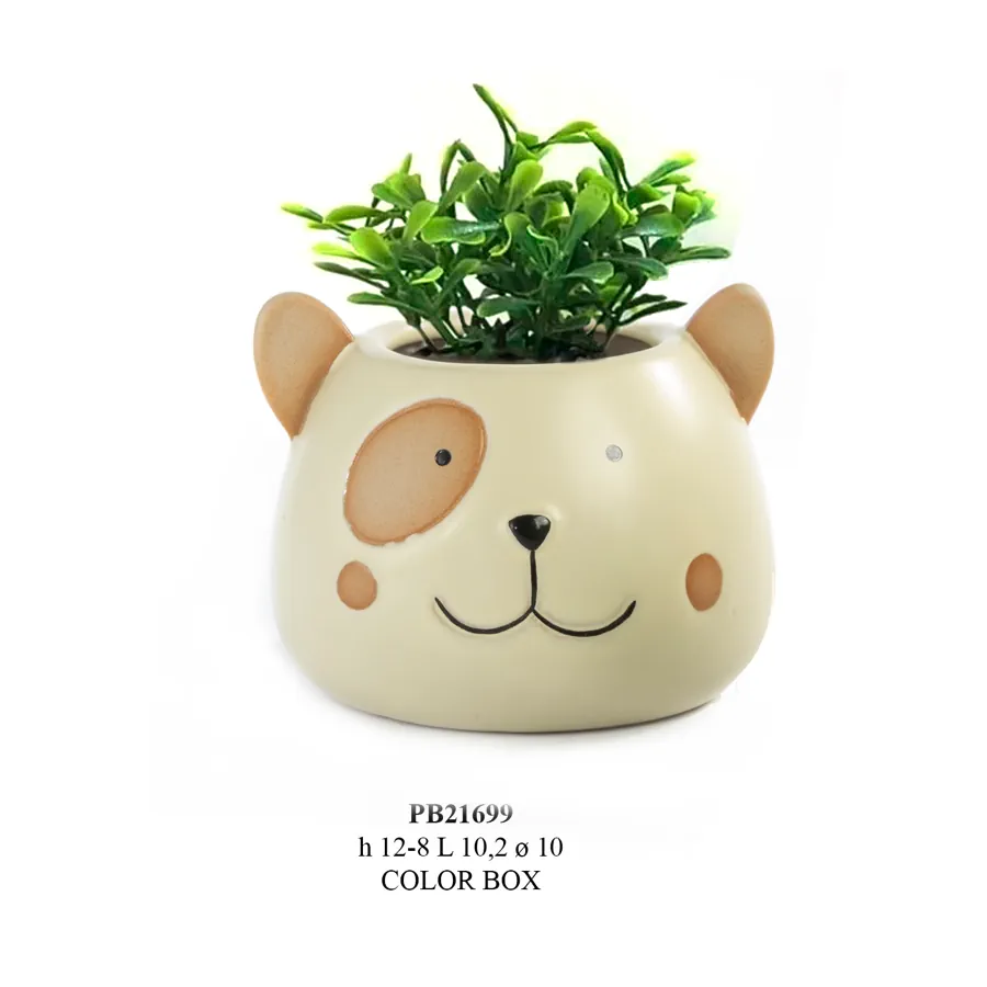 Paben vaso testa di cane con pianta 10.2 cm PB21699