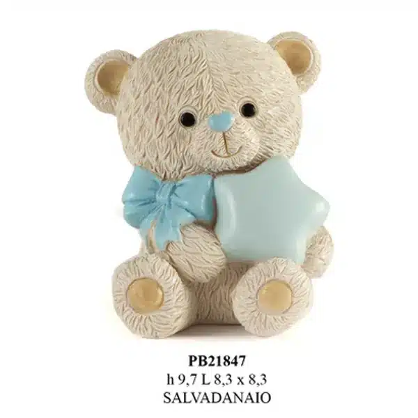 aben salvadanaio orsetto con stella celeste cm 9.7 PB21847