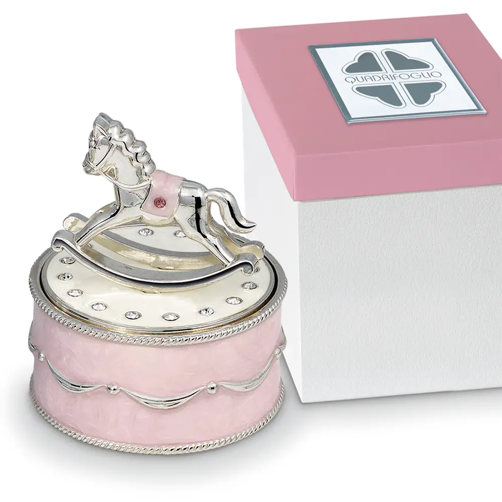 Quadrifoglio argento carillon rosa QFC937