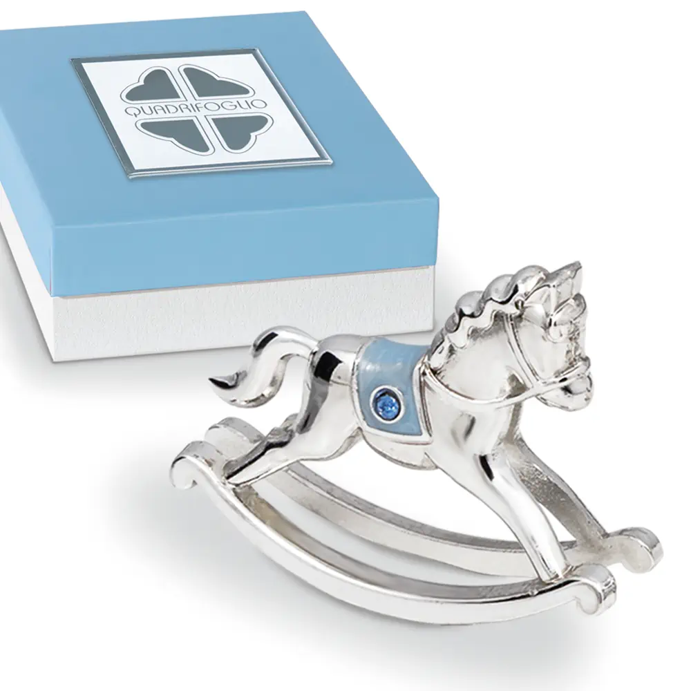 Quadrifoglio argento cavallo cielo cm 6x5 QFC930