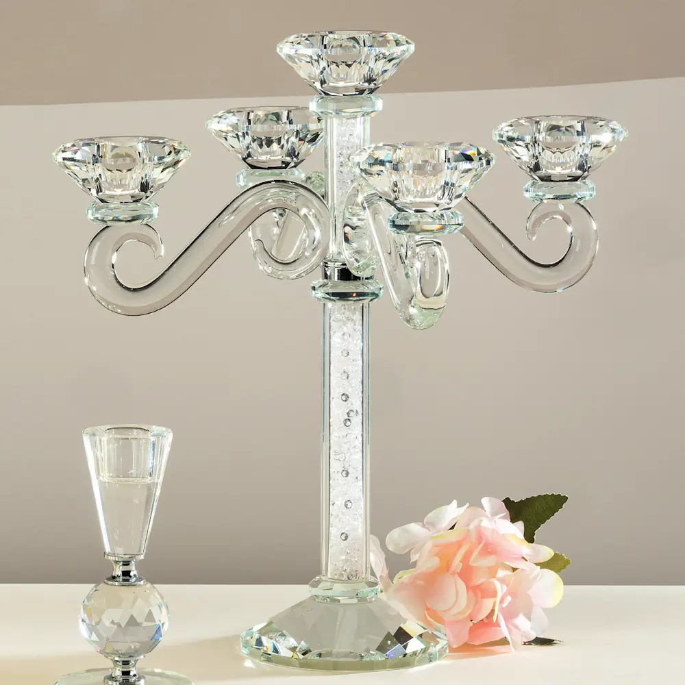 Yvonne Gontier candelabro in cristallo 5 candele 6187433