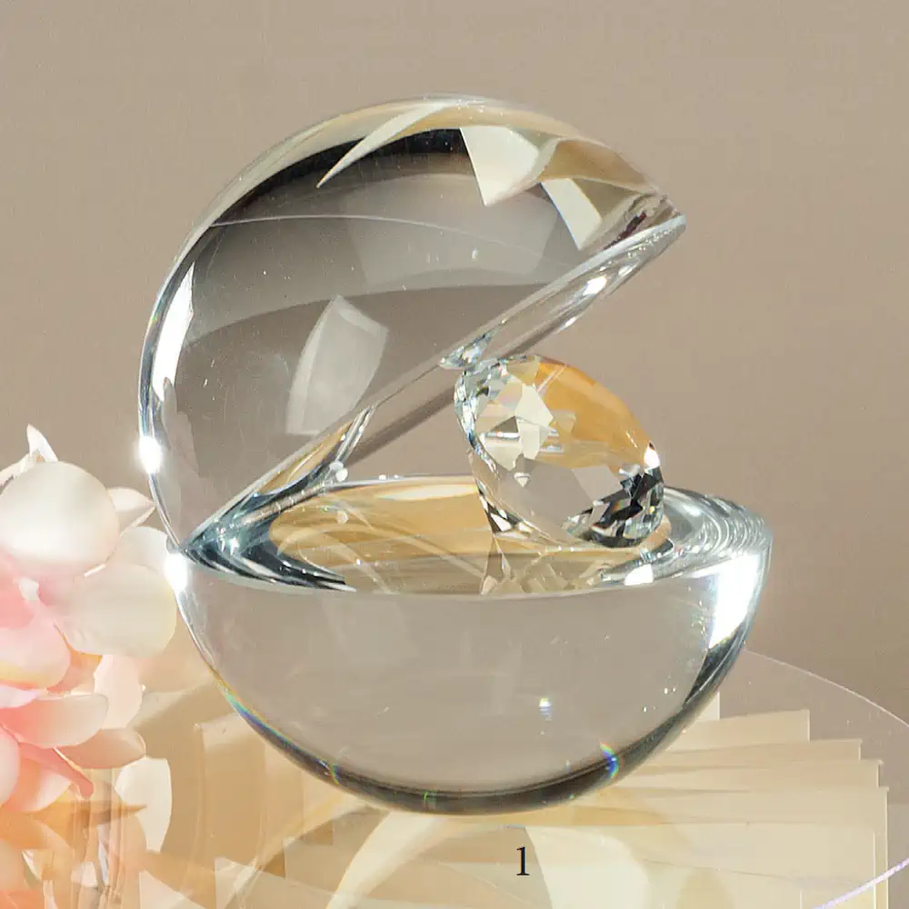 Yvonne Gontier sfera aperta con diamante in cristallo 6193433