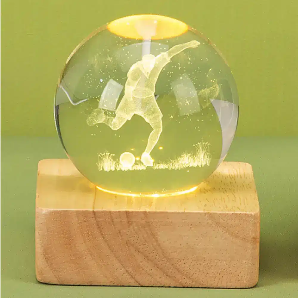 Yvonne Gontier sfera in cristallo calciatore con led d.6 5128270