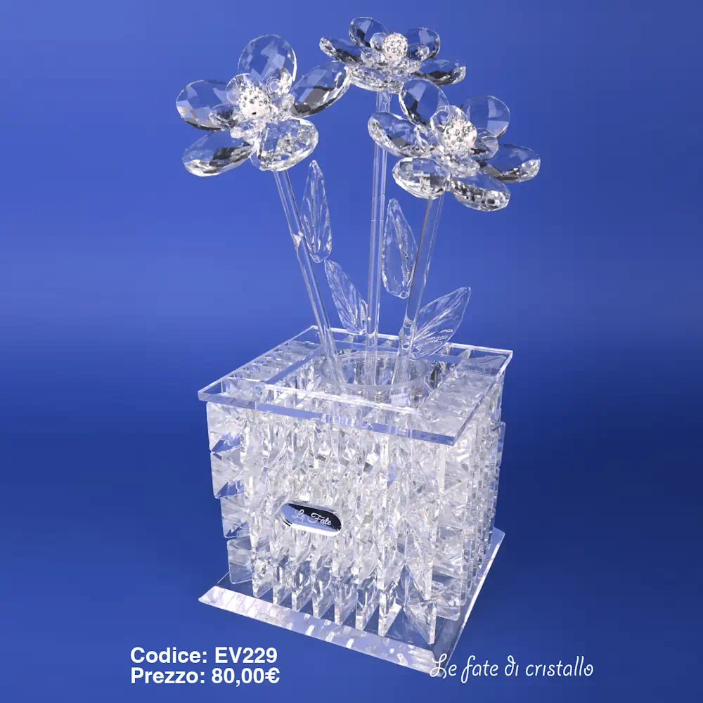 Le Fate Di Cristallo vaso e fiori in cristallo MV229