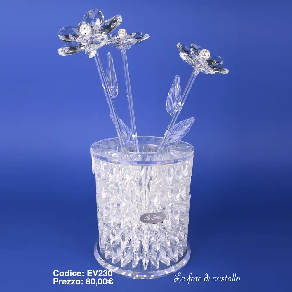 Le Fate Di Cristallo vaso e fiori in cristallo MV230
