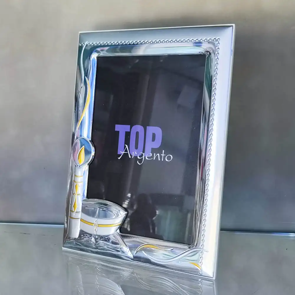 Top portafoto battesimo 10x15 con oro laminato PF405 2 ORO