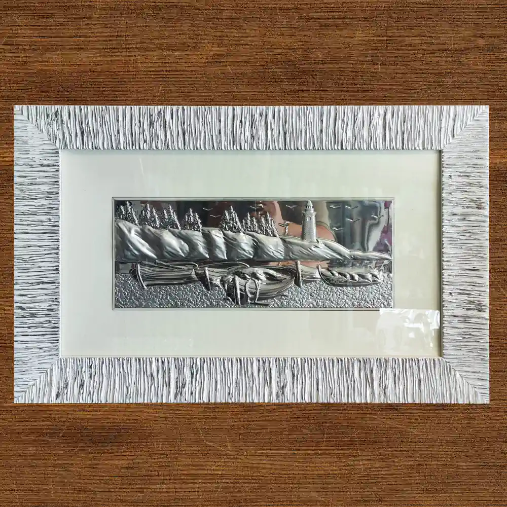 Top quadro sacra famiglia orizzontale cornice argento ragno laminato ARR3655