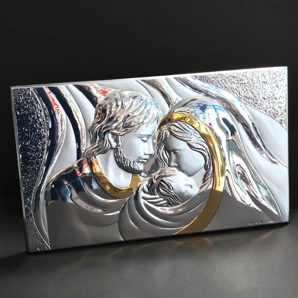 Top sacra famiglia con oro 35x55 retro legno laminato LE4656 ORO