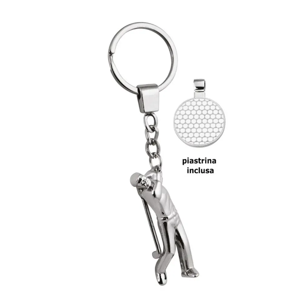 Eljte portachiavi acciaio golf con gettone 7956