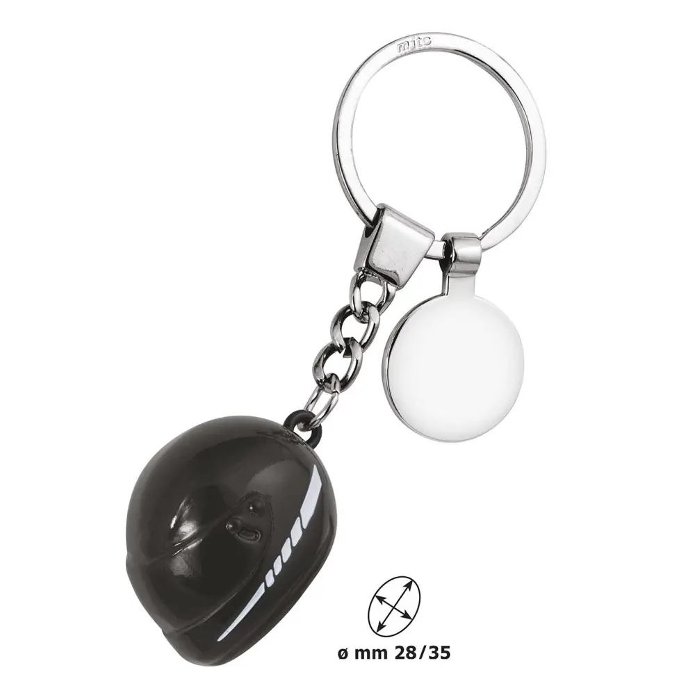 Eljte portachiavi casco grande nero con gettone 7880
