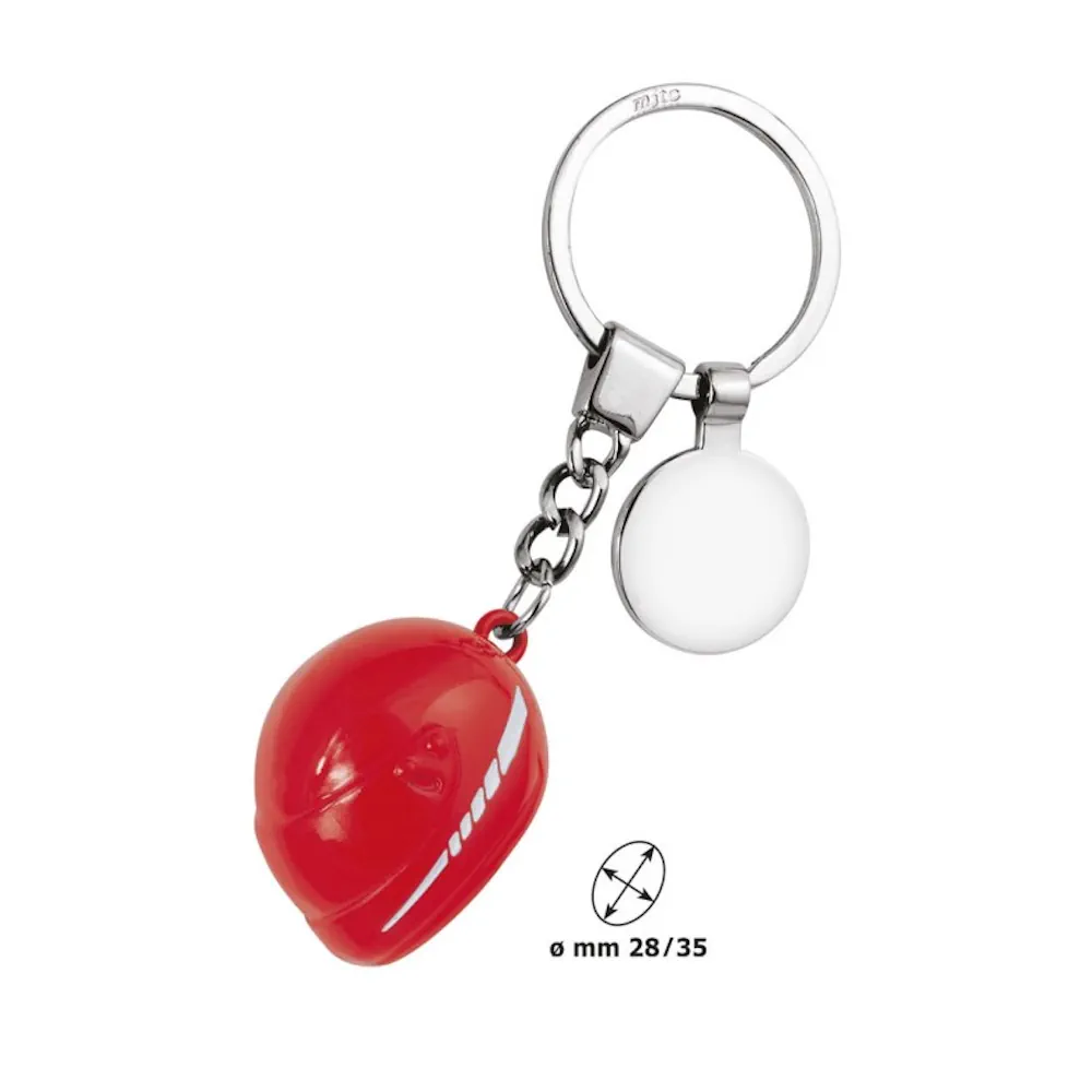 Eljte portachiavi casco grande rosso con gettone 7894