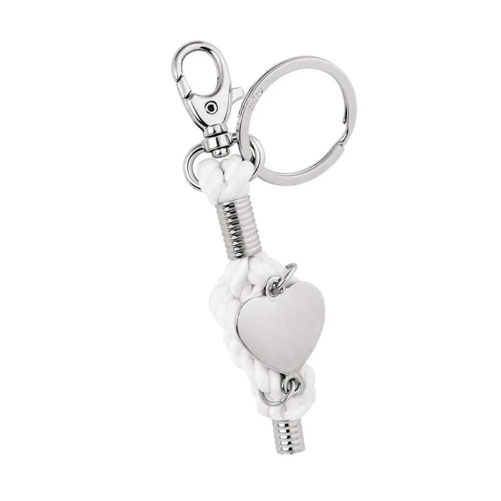 Eljte portachiavi cuore con cordoncino bianco 8108