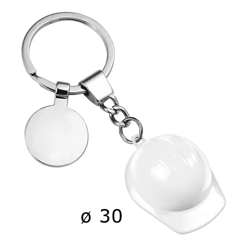 Eljte portachiavi elmetto casco bianco d 30 mm 8326