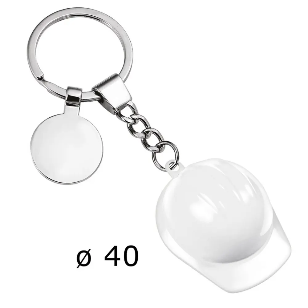 Eljte portachiavi elmetto casco bianco d 40mm 8317